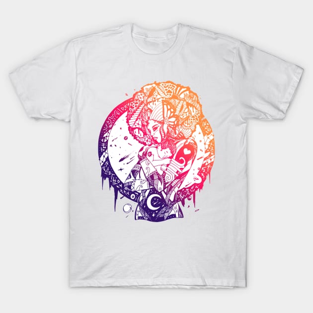 Sunset Sky Mother and Star T-Shirt by kenallouis